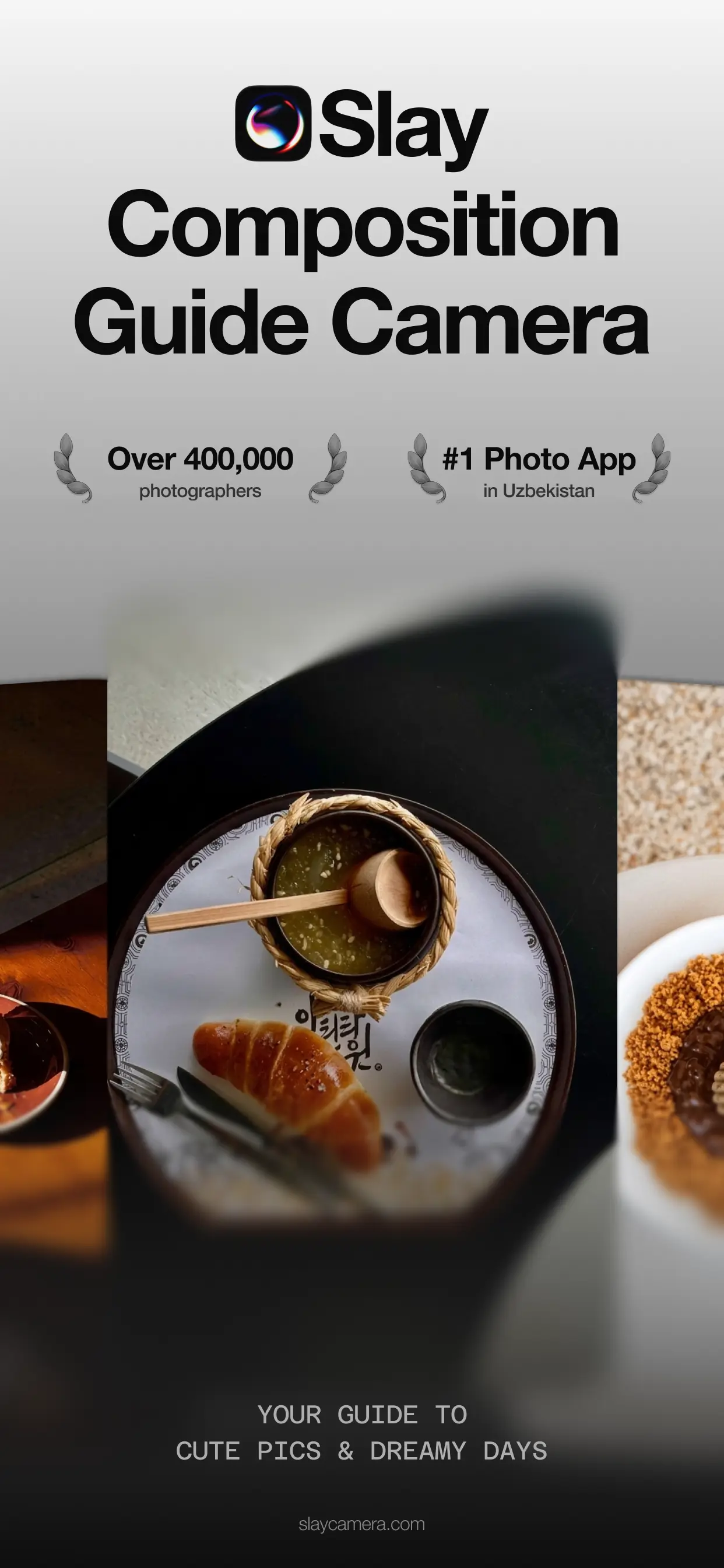 slay app showing composition guides over the camera view